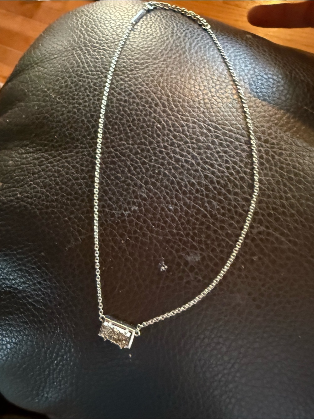 Kendra Scott Silver Crystal Bar Pendant Necklace